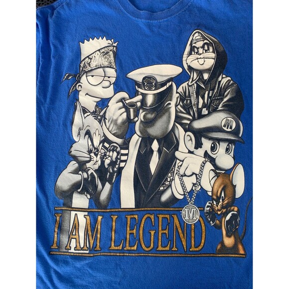 Vintage Y2K Mario Popeye Bart Sylvester buggs cartoon band T-shirt XL - Picture 2 of 6